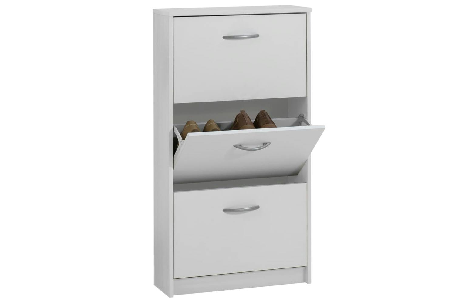 Fmd 428789 Shoe Cabinet With 3 Tilting Compartments White