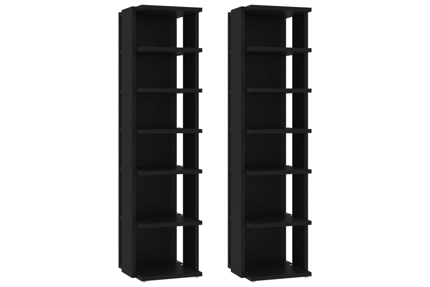 vidaXL 808488 Shoe Cabinets 2 Pcs Black 27.5x27x102cm