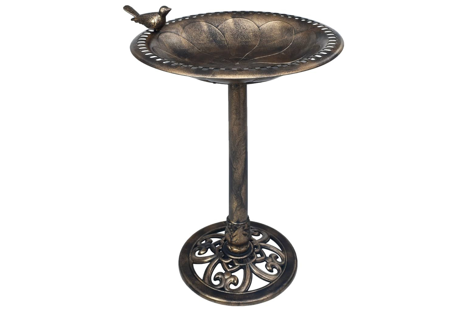vidaXL 48223 Garden Bird Bath Bronze Plastic