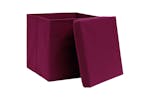 Vidaxl 288344 Storage Boxes With Lids 10 Pcs Dark Red 32x32x32 Cm Fabric