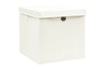 Vidaxl 288350 Storage Boxes With Lids 4 Pcs White 32x32x32 Cm Fabric