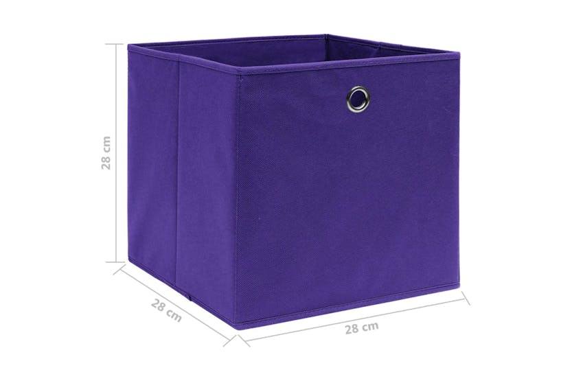 Vidaxl 325211 Storage Boxes 4 Pcs Non-woven Fabric 28x28x28 Cm Purple