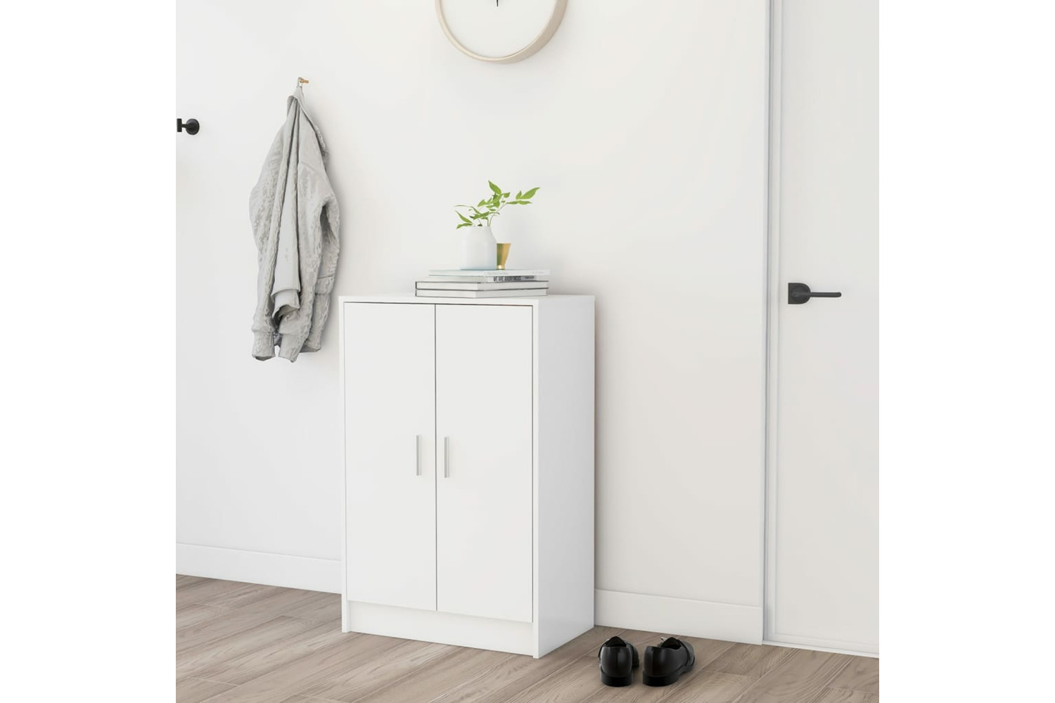 vidaXL Shoe Cabinet White 60x35x92cm Engineered Wood