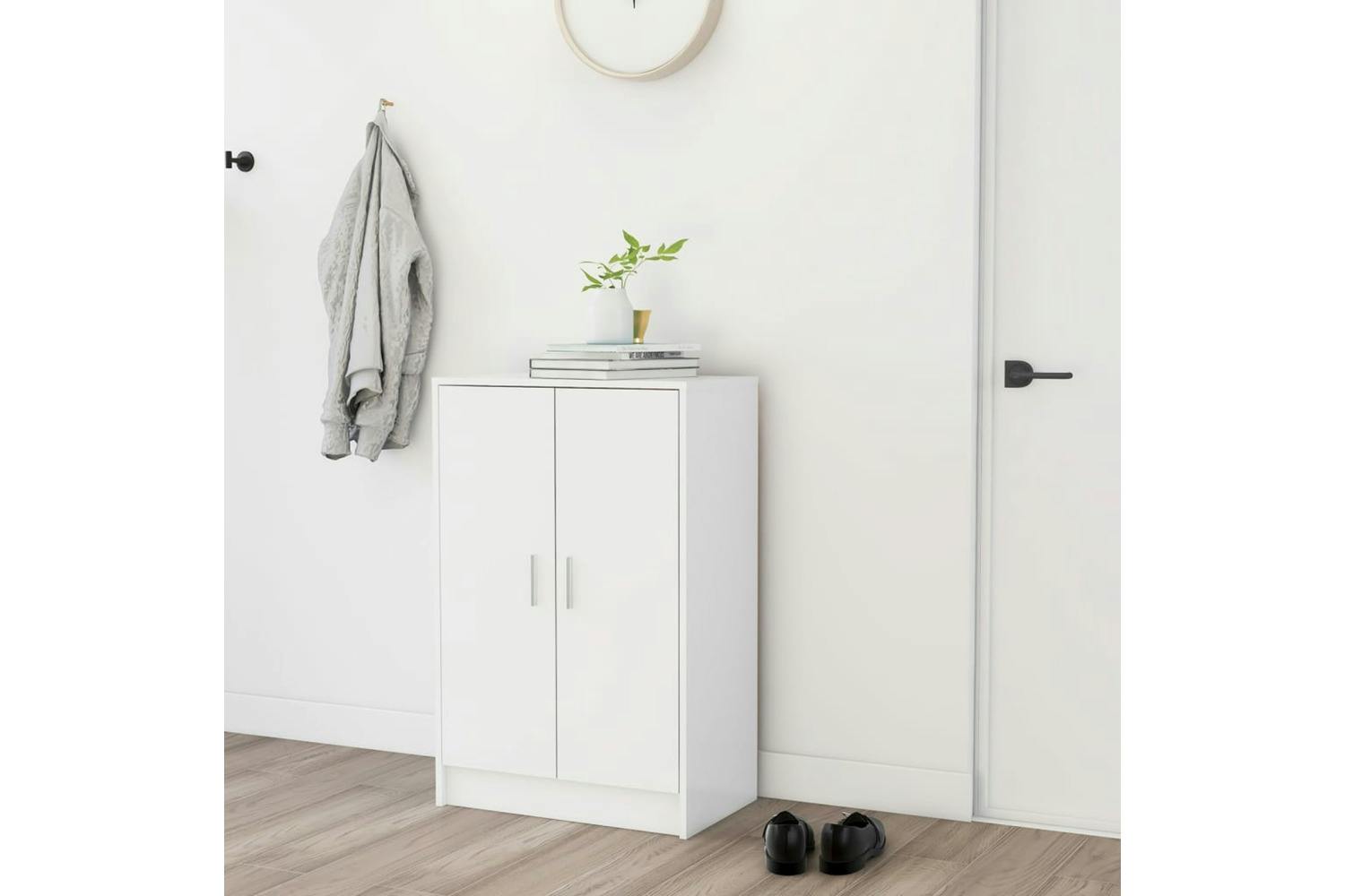 Vidaxl Shoe Cabinet White 60x35x92 Cm Engineered Wood