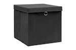 Vidaxl 325190 Storage Boxes With Covers 10 Pcs 28x28x28 Cm Black