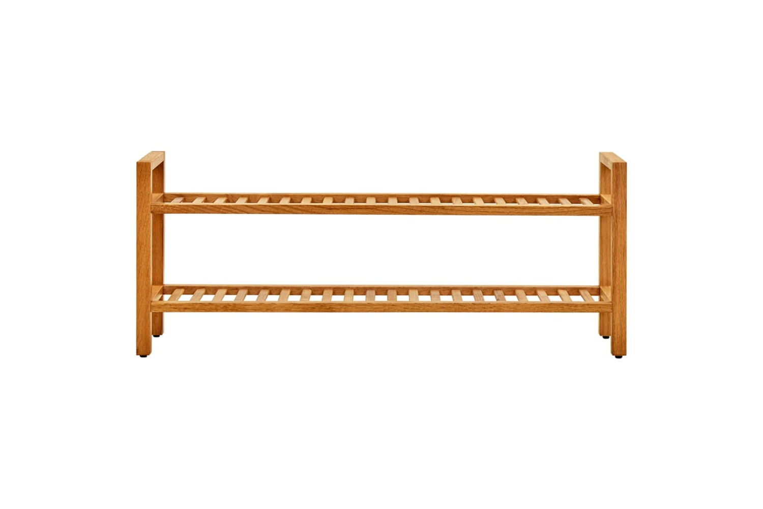 vidaXL 331748 Shoe Rack With 2 Shelves 100x27x40cm Solid Oak Wood