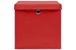 Vidaxl 288362 Storage Boxes With Lids 4 Pcs Red 32x32x32 Cm Fabric