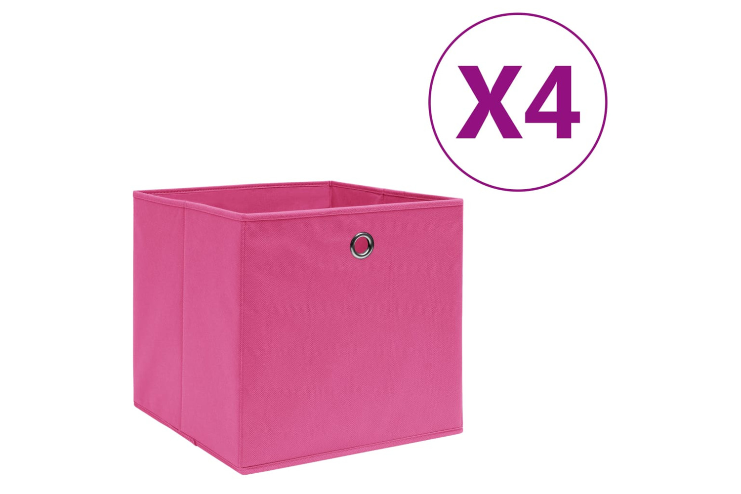 vidaXL 325203 Storage Boxes 4 Pcs Non-woven Fabric 28x28x28cm Pink
