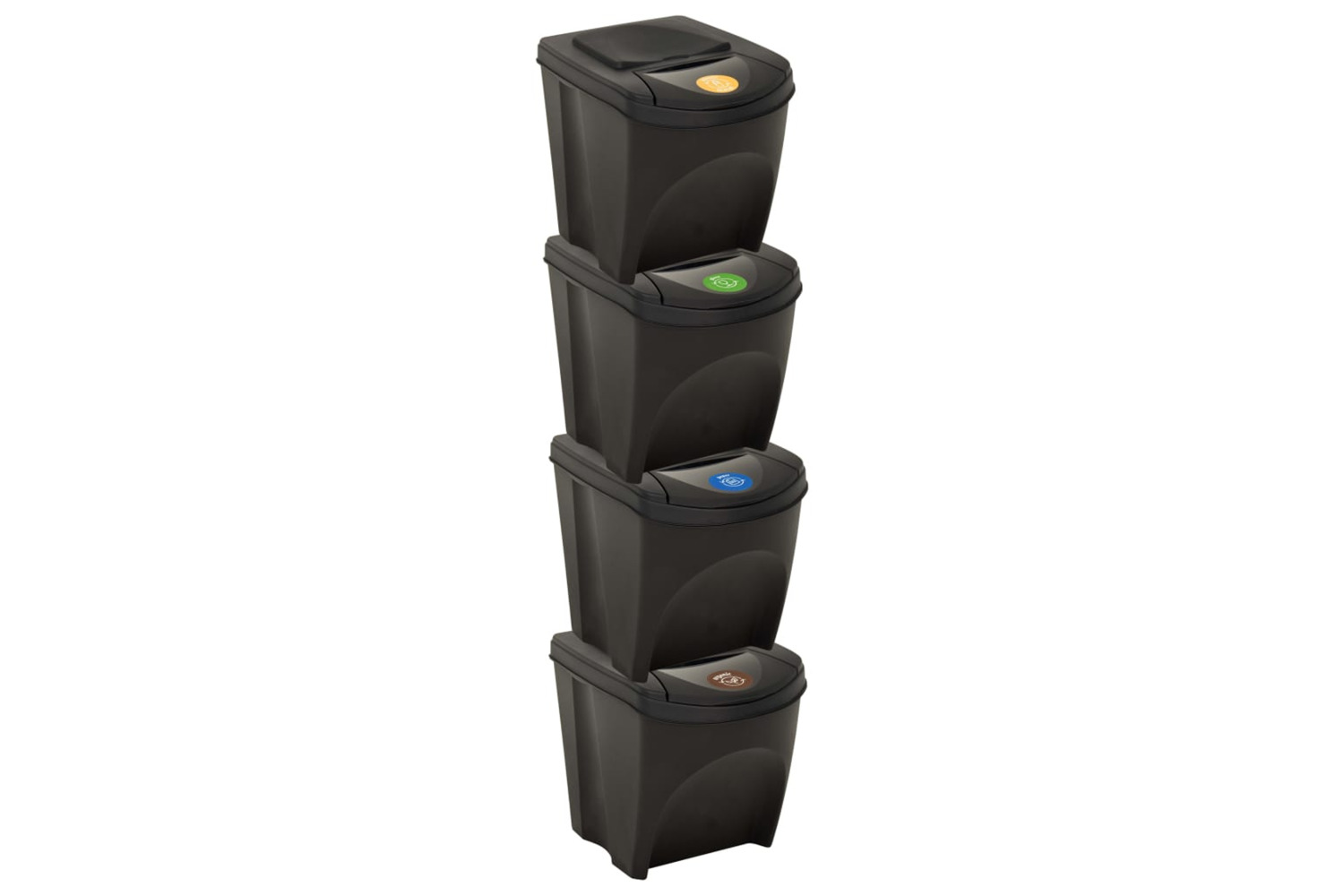 vidaXL 316185 Stackable Dustbins 4 Pcs Anthracite 100 L