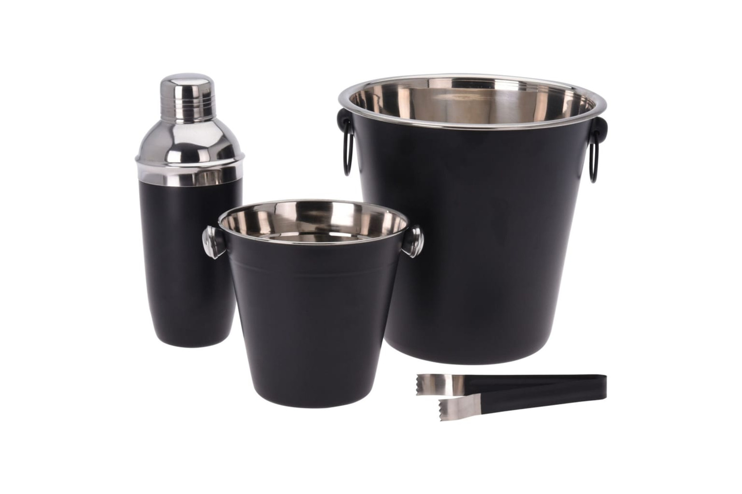 Excellent Houseware 442503 4 Piece Barware Set Stainless Steel Matte Black