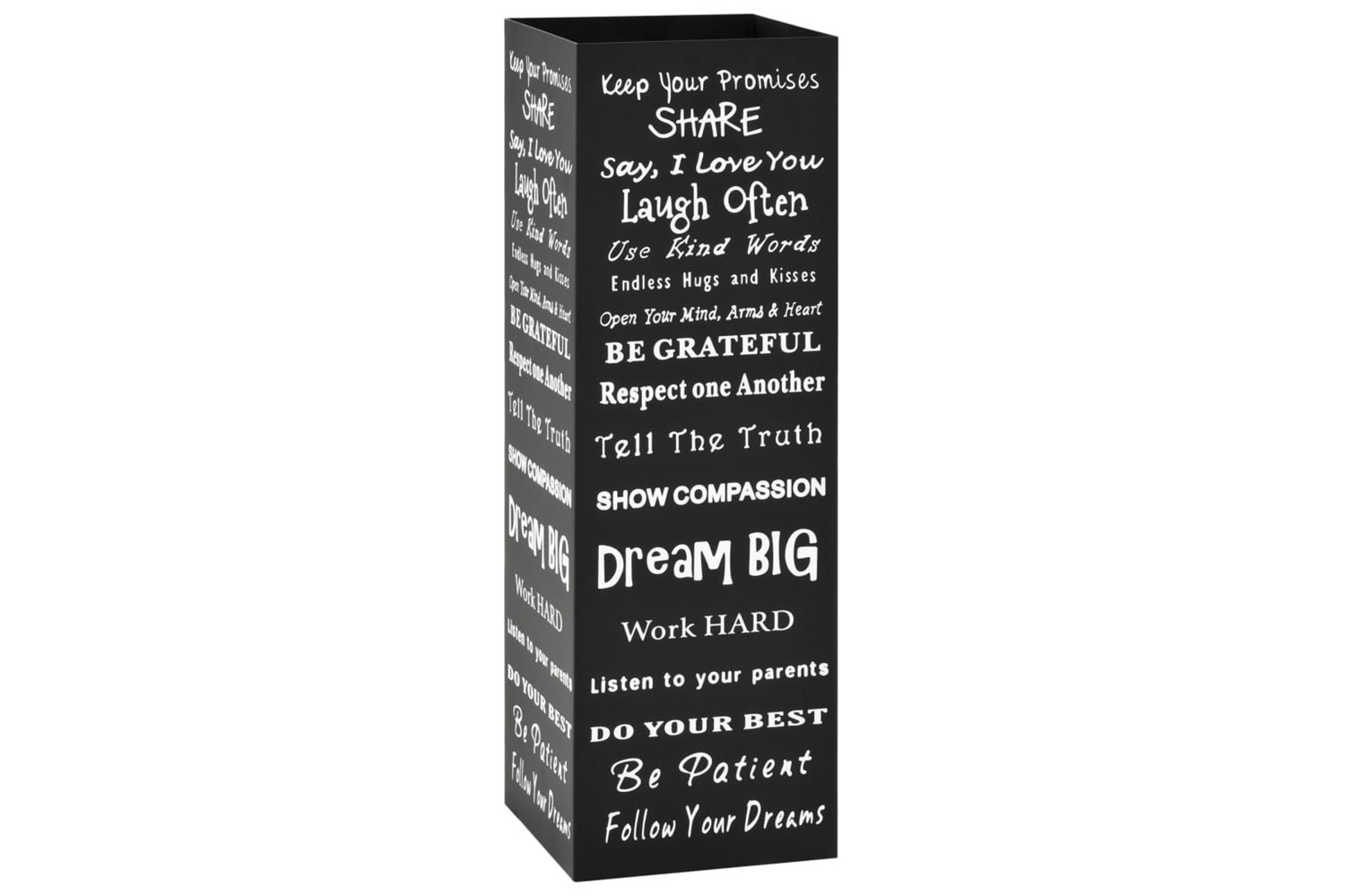 vidaXL 246795 Umbrella Stand Text Steel Black