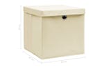 Vidaxl 288360 Storage Boxes With Lid 10 Pcs Cream 32x32x32 Cm Fabric
