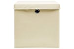 Vidaxl 325216 Storage Boxes With Covers 4 Pcs 28x28x28 Cm Cream