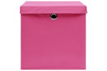 Vidaxl 325206 Storage Boxes With Covers 10 Pcs 28x28x28 Cm Pink