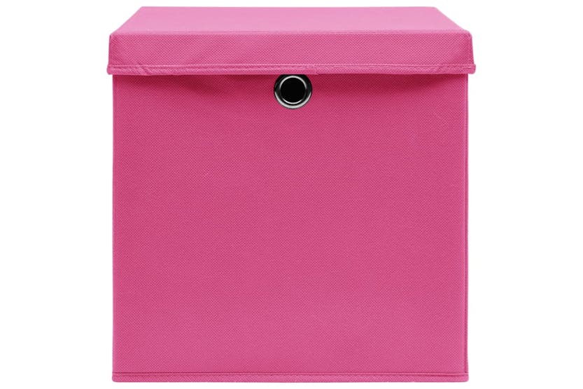 Vidaxl 325206 Storage Boxes With Covers 10 Pcs 28x28x28 Cm Pink