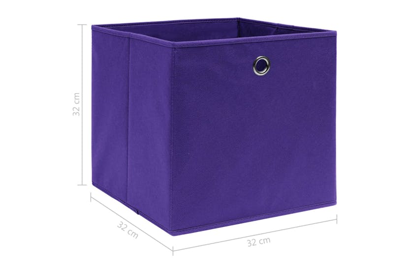 Vidaxl 288355 Storage Boxes 10 Pcs Purple 32x32x32 Cm Fabric