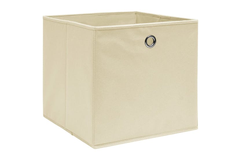 Vidaxl 325215 Storage Boxes 4 Pcs Non-woven Fabric 28x28x28 Cm Cream