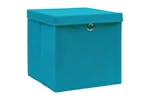 Vidaxl 325232 Storage Boxes With Covers 4 Pcs 28x28x28 Cm Baby Blue