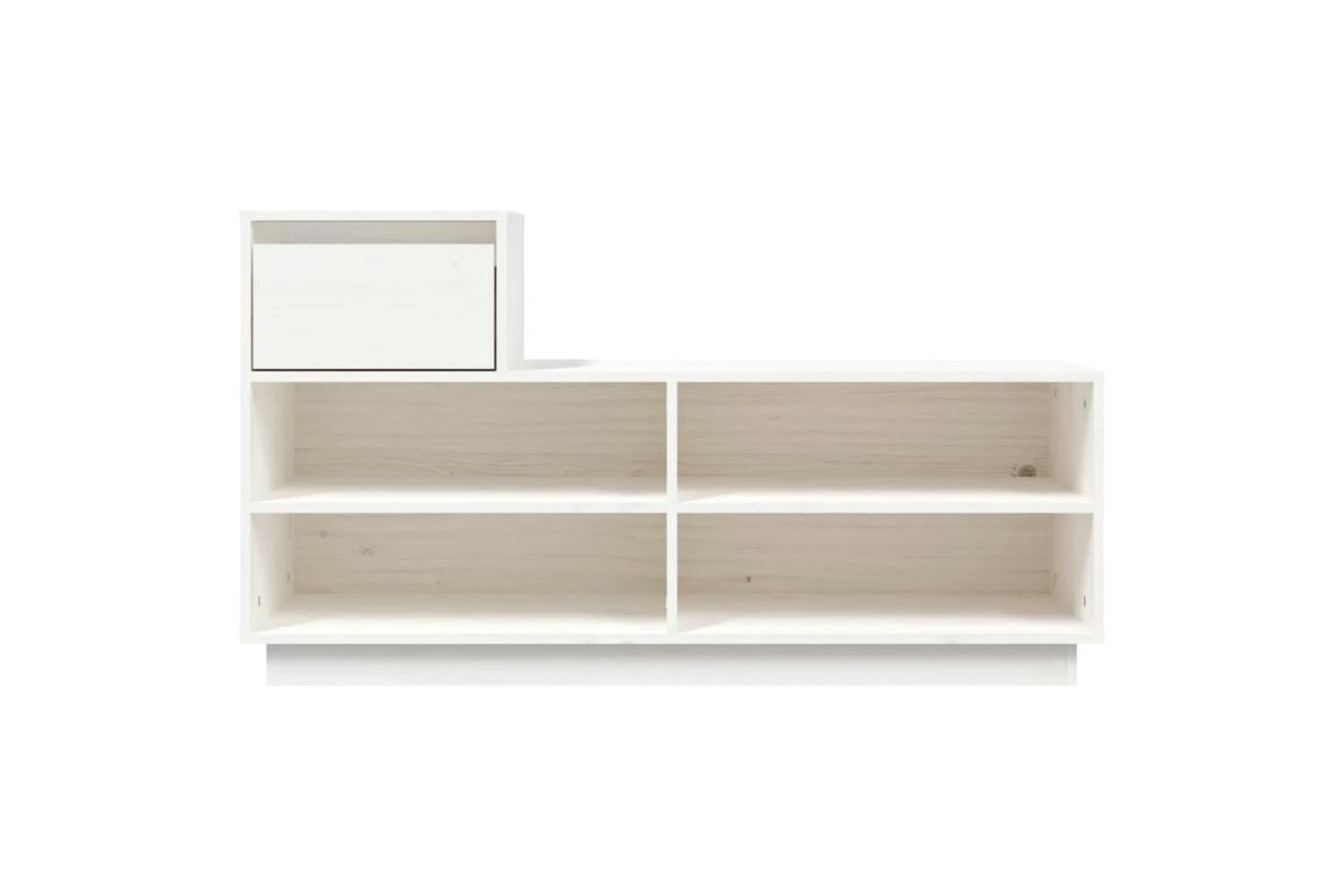 Vidaxl 814450 Shoe Cabinet White 110x34x61 Cm Solid Wood Pine