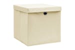 Vidaxl 325216 Storage Boxes With Covers 4 Pcs 28x28x28 Cm Cream