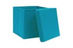 Vidaxl 325232 Storage Boxes With Covers 4 Pcs 28x28x28 Cm Baby Blue