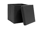 Vidaxl 325188 Storage Boxes With Covers 4 Pcs 28x28x28 Cm Black