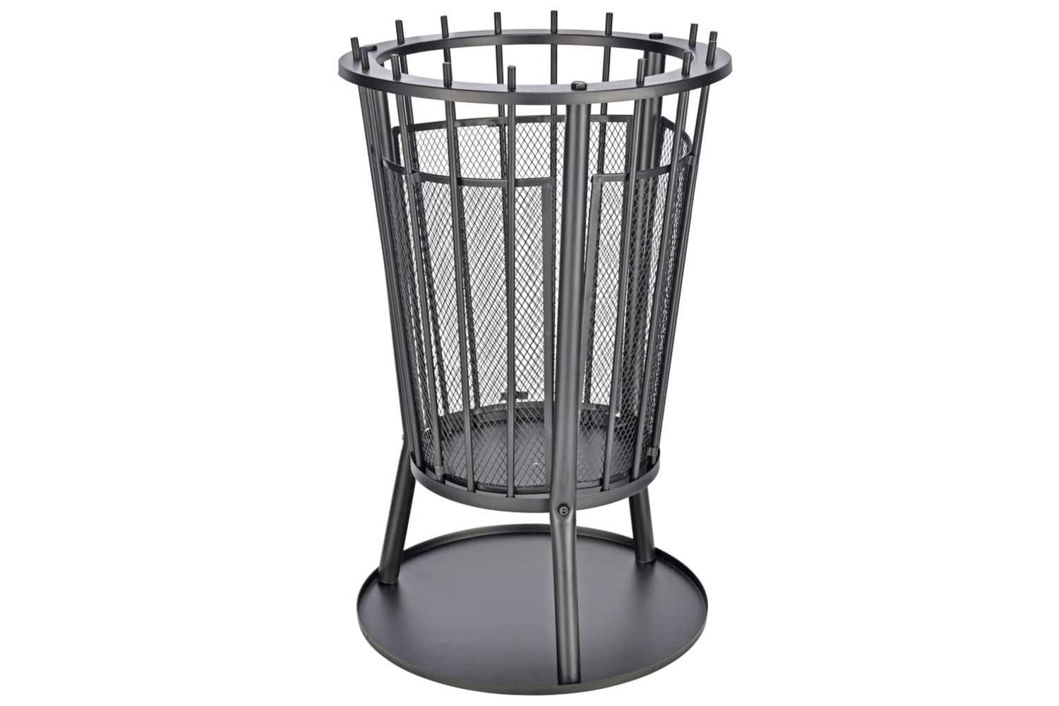 Hi 429151 Fire Basket With Spark Guard Black 40x61 Cm