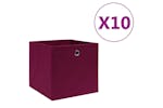 Vidaxl 325201 Storage Boxes 10 Pcs Non-woven Fabric 28x28x28 Cm Dark Red