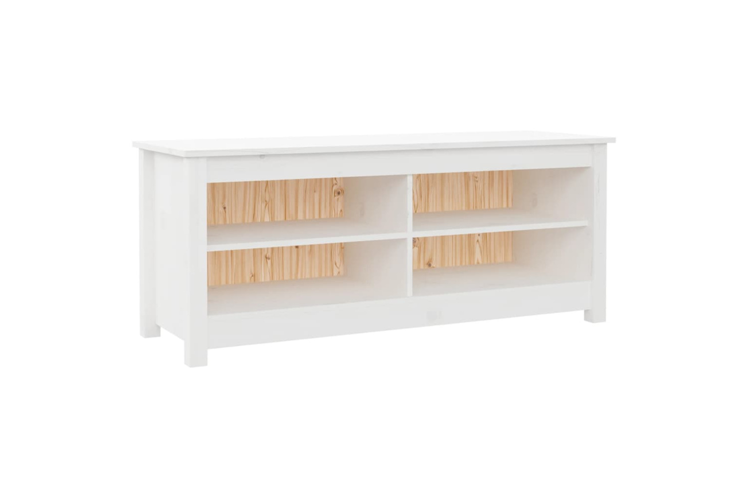vidaXL 813775 Shoe Bench White 110x38x45.5cm Solid Wood Pine