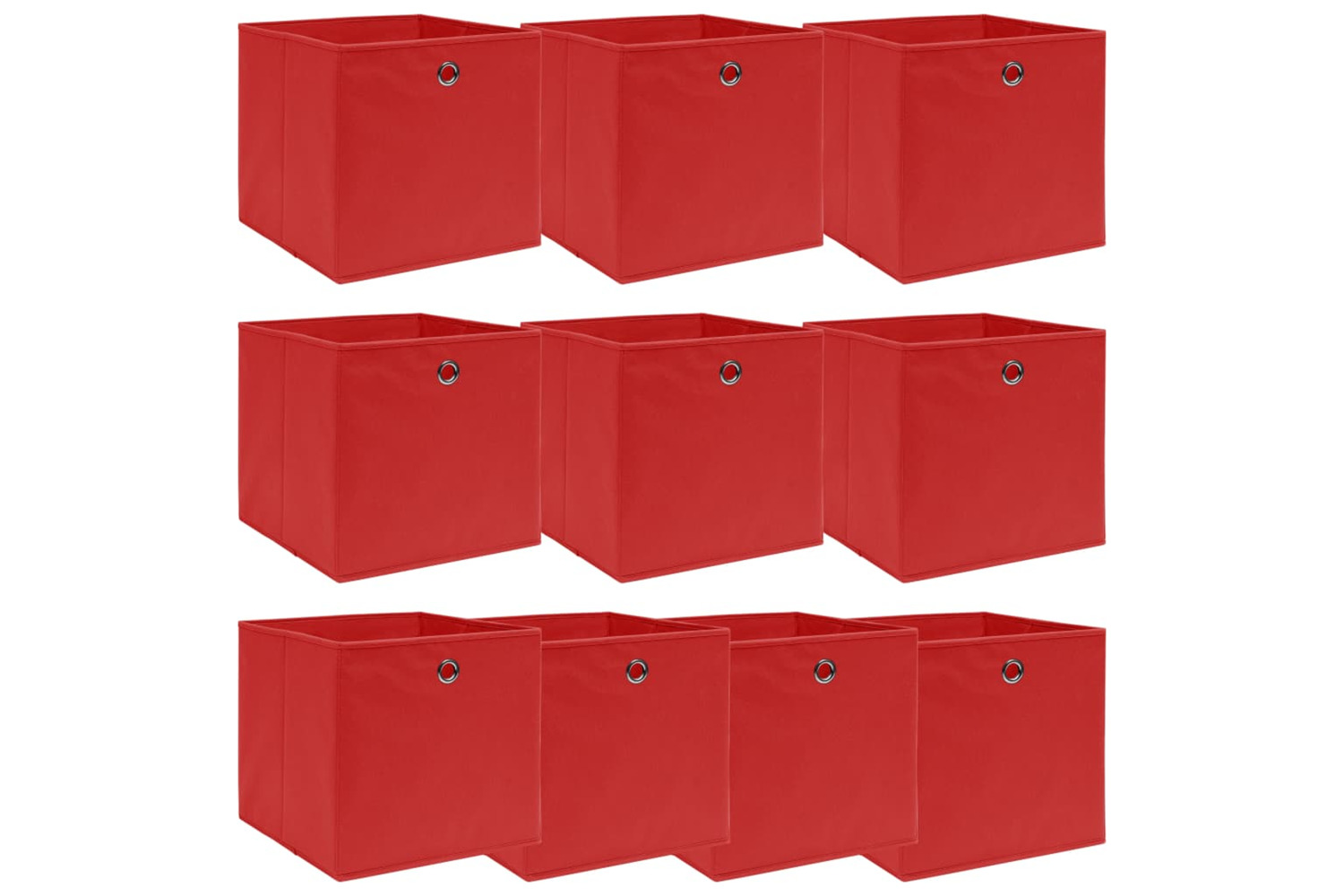 Vidaxl 288363 Storage Boxes 10 Pcs Red 32x32x32 Cm Fabric