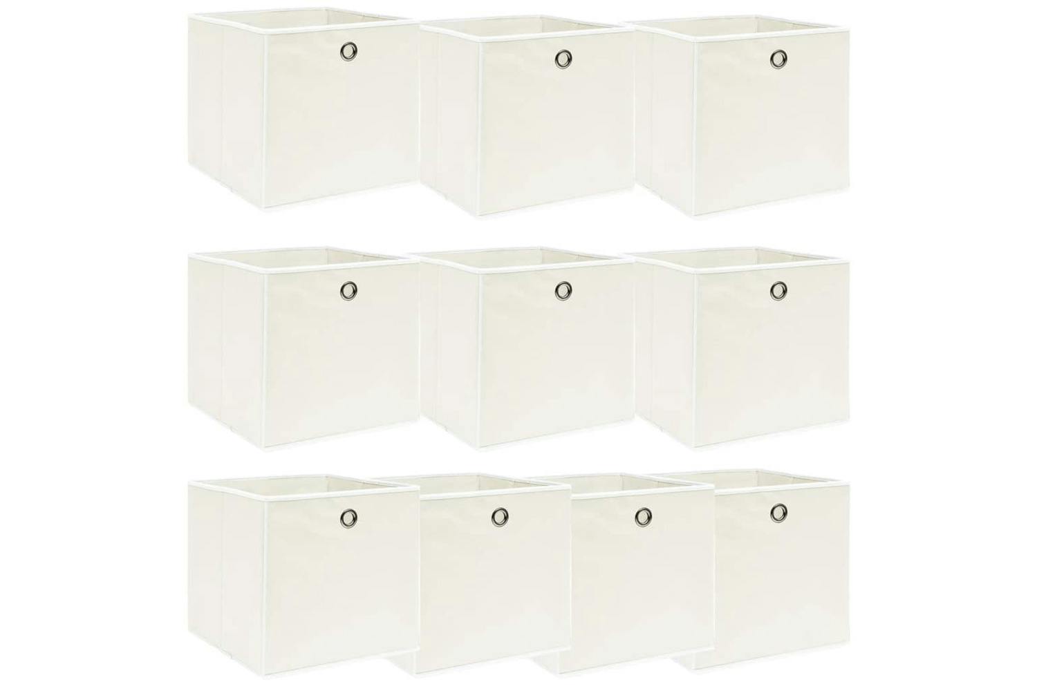 Vidaxl 288351 Storage Boxes 10 Pcs White 32x32x32 Cm Fabric
