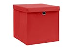 Vidaxl 288362 Storage Boxes With Lids 4 Pcs Red 32x32x32 Cm Fabric