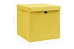 Vidaxl 288368 Storage Boxes With Lids 10 Pcs Yellow 32x32x32 Cm Fabric