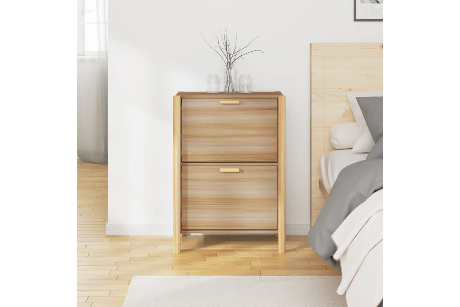 vidaXL 345686 Shoe Cabinet 57.5x33x80cm Engineered Wood
