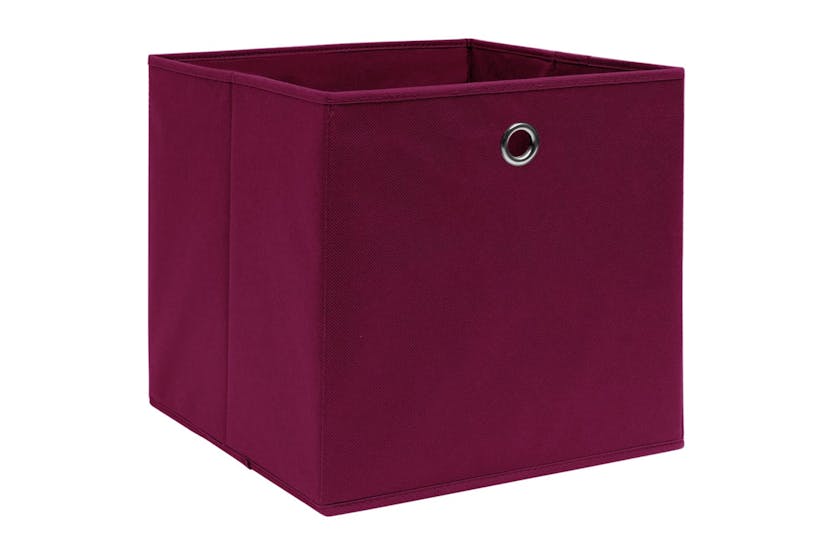 Vidaxl 325199 Storage Boxes 4 Pcs Non-woven Fabric 28x28x28 Cm Dark Red