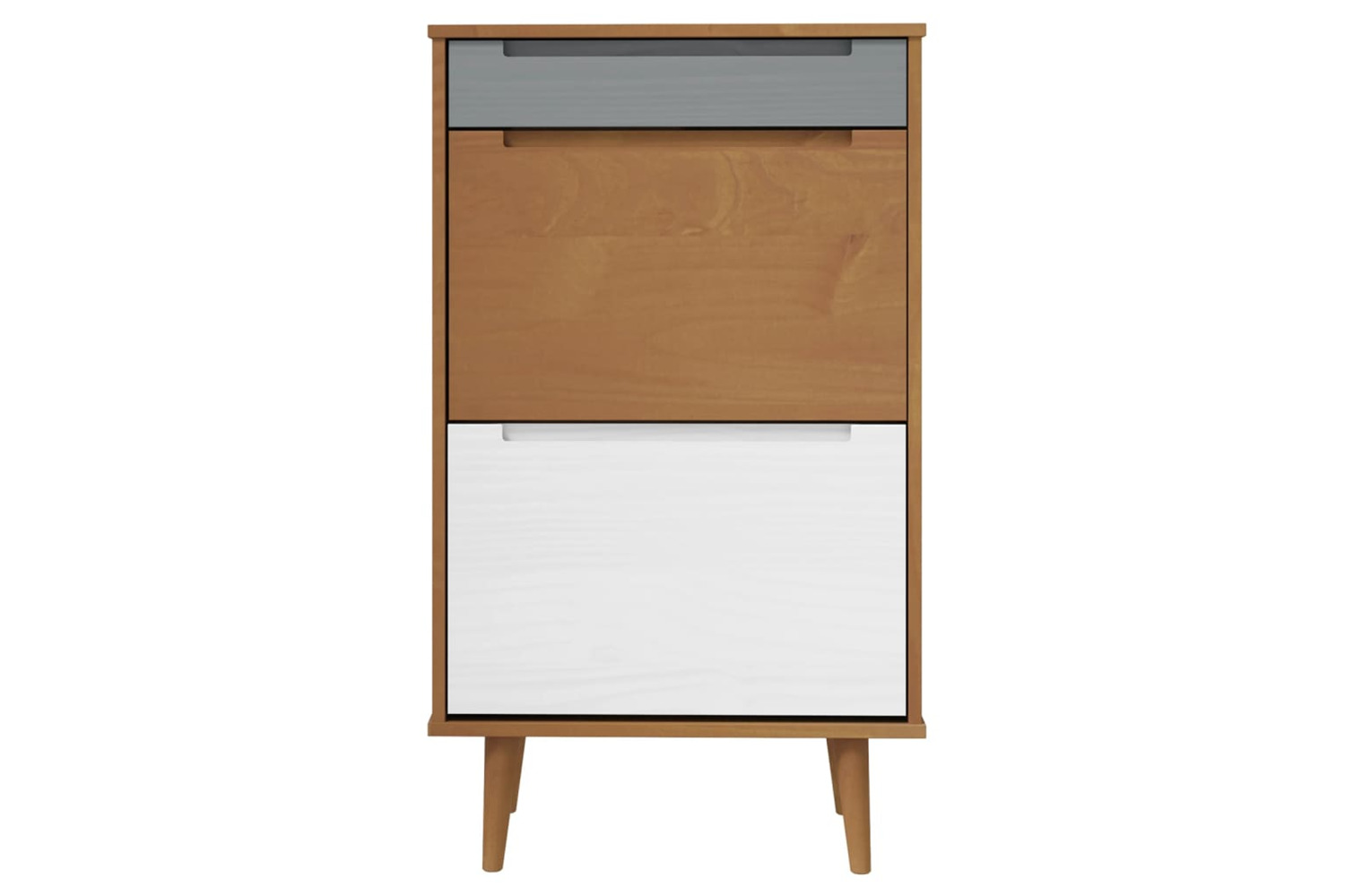 vidaXL 350525 Shoe Cabinet Molde Brown 59,5x35x103cm Solid Wood Pine