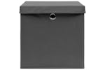 Vidaxl 325192 Storage Boxes With Covers 4 Pcs 28x28x28 Cm Grey