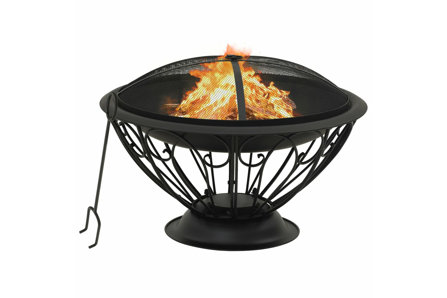 vidaXL 311895 Fire Pit With Poker 75cm Xxl Steel