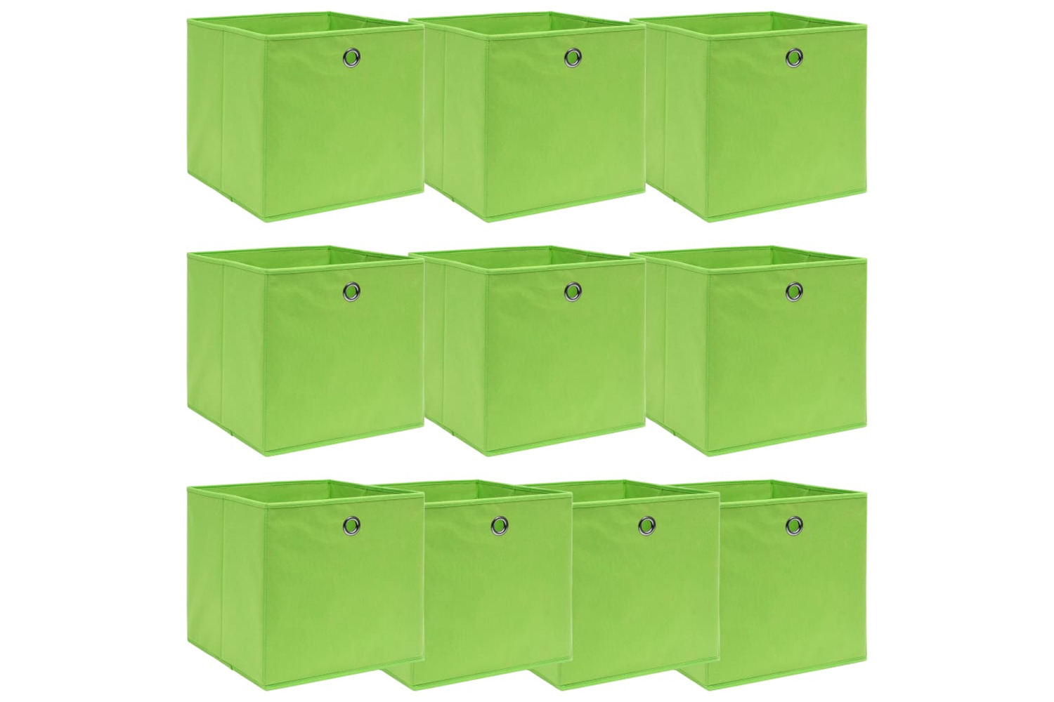 Vidaxl 288371 Storage Boxes 10 Pcs Green 32x32x32 Cm Fabric