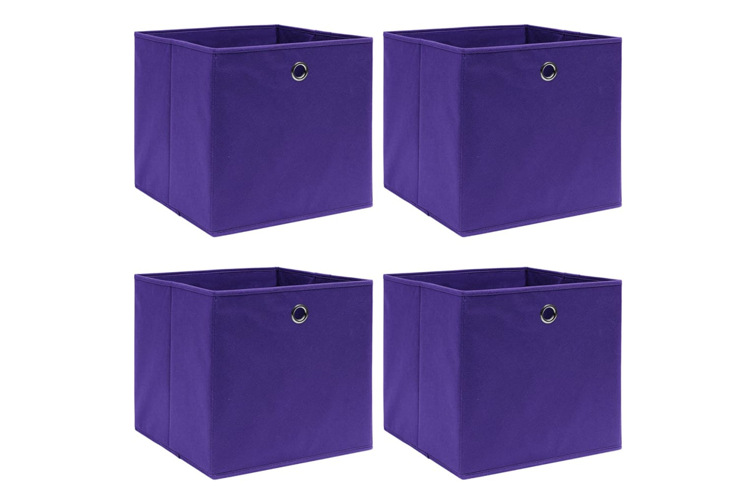 vidaXL 325211 Storage Boxes 4 Pcs Non-woven Fabric 28x28x28cm Purple