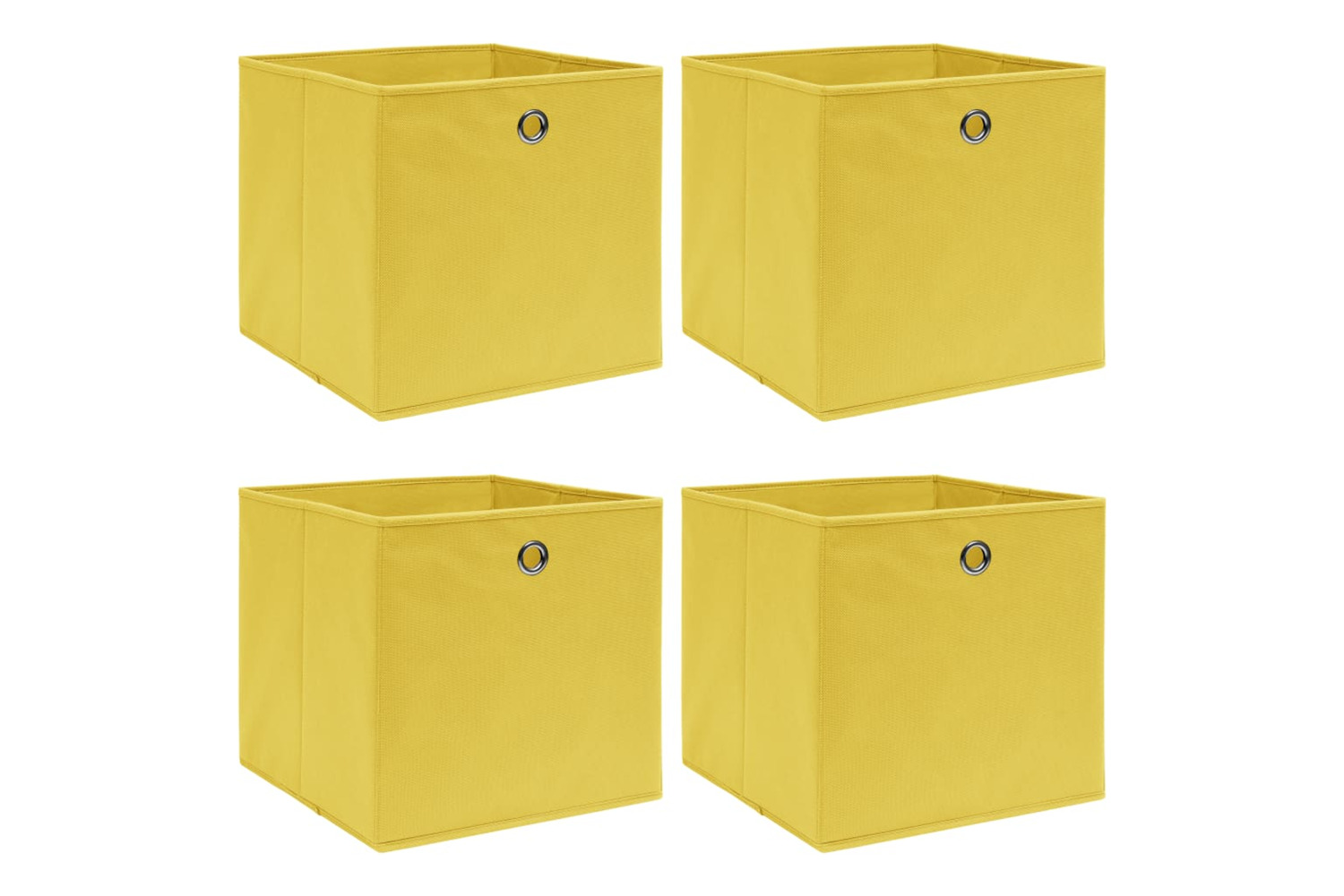 Vidaxl 288365 Storage Boxes 4 Pcs Yellow 32x32x32 Cm Fabric