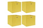 Vidaxl 288365 Storage Boxes 4 Pcs Yellow 32x32x32 Cm Fabric