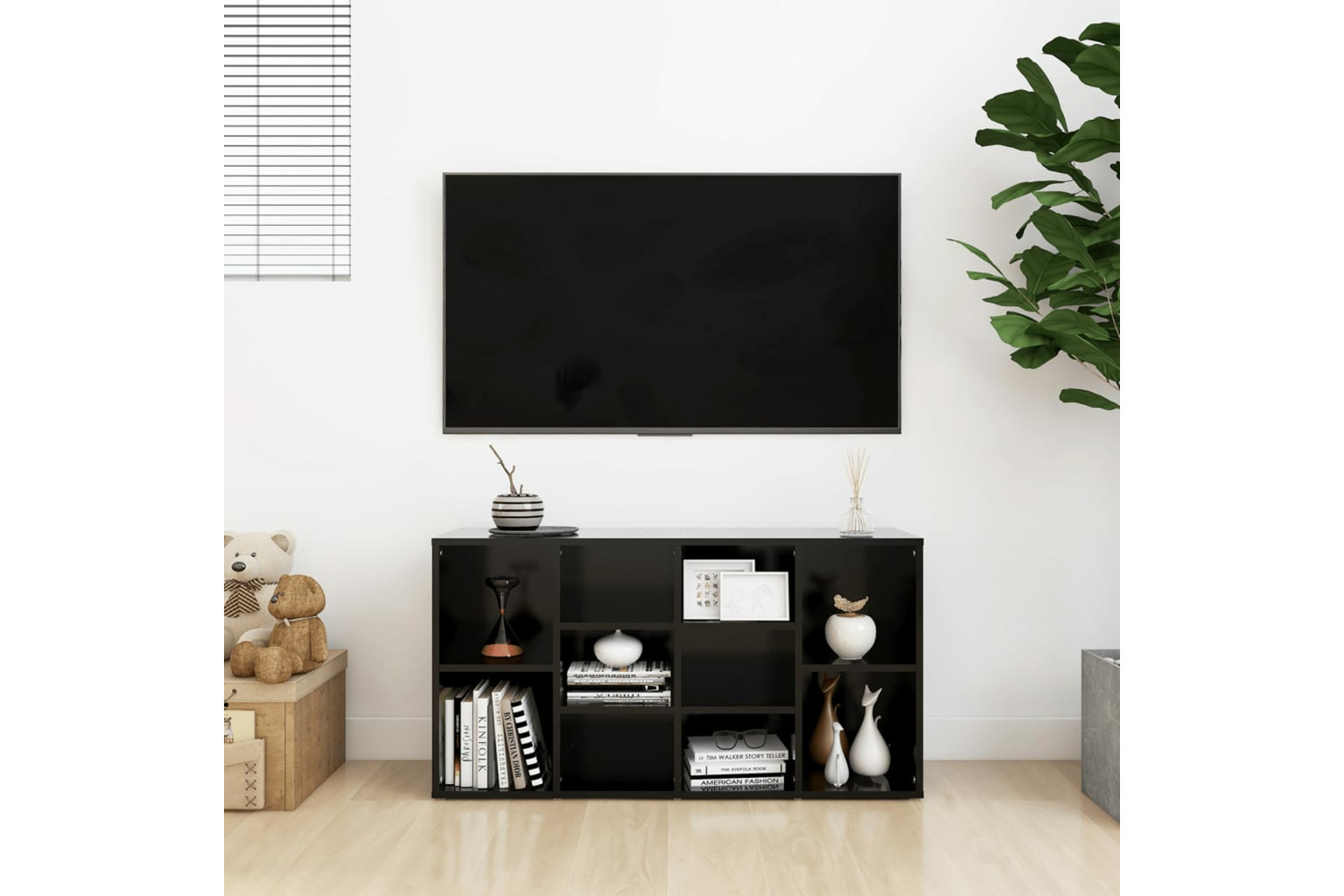 vidaXL 803291 Shoe Bench Black 103x30x54.5cm Engineered Wood