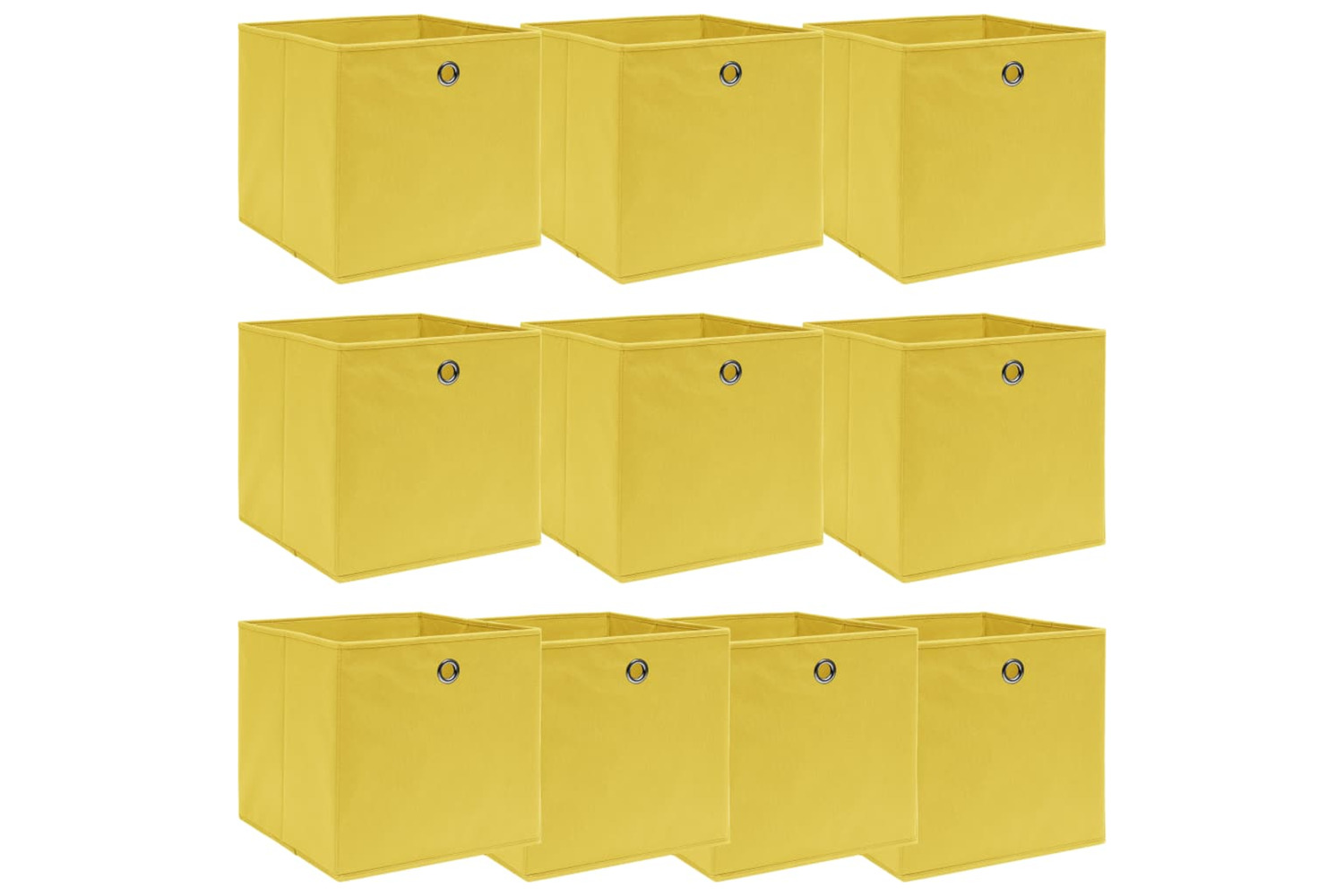 Vidaxl 288367 Storage Boxes 10 Pcs Yellow 32x32x32 Cm Fabric