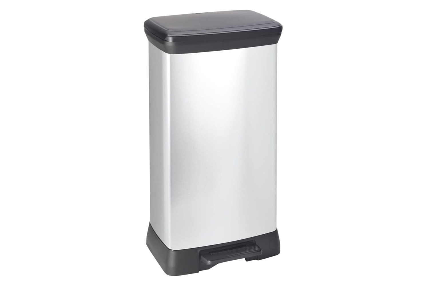 Curver 443829 Pedal Bin Deco Rectangular 50l Silver