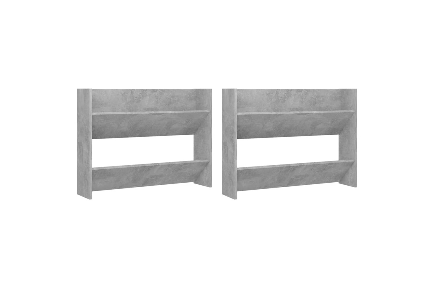 vidaXL 806750 Wall Shoe Cabinets 2 Pcs Concrete Grey 80x18x60cm Engineered Wood