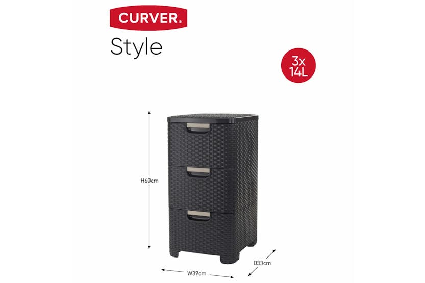 Curver 427236 Style Drawer Cabinet 42l Anthracite