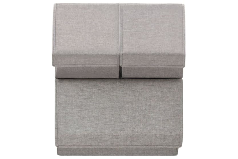 Vidaxl 332891 Stackable Storage Box Set Of 3 Pieces Fabric Grey