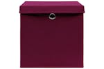 Vidaxl 325200 Storage Boxes With Covers 4 Pcs 28x28x28 Cm Dark Red