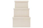 Vidaxl 332920 Stackable Storage Box Set Of 3 Piece Fabric Cream
